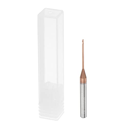 Image of uxcell Square Nose End Mill, 1mm Solid Carbide AlTiSin Coated Long Reach CNC Router Bits 2 Flutes Milling Cutter with Extended Neck, 18mm Cutting Length 4mm Shank