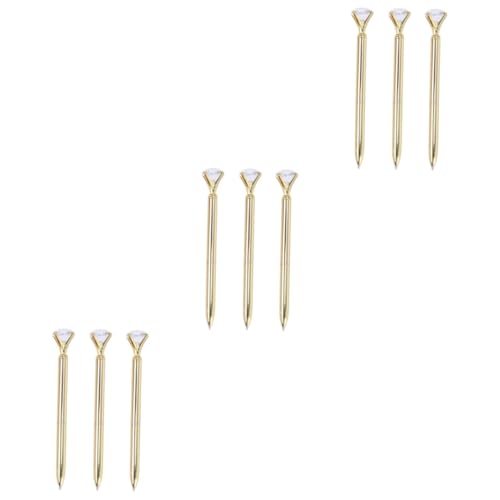 Stylo à bille avec diamant NUOBESTY or, lot de 9 fournitures de papeterie à offrir aux collègues