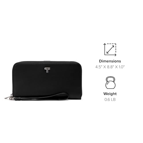Image of TUMI - Belden Travel Wallet - Women's Premium Leather Passport Travel Organizer with Wristlet