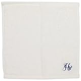 コージカンパニー ハンカチ レディース 白 25cm モフモフハンカチ イニシャル H 刺繍 184313
