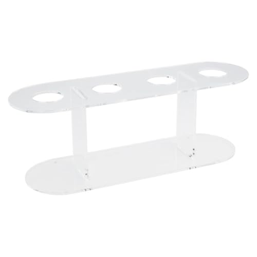 Soro Essentials- 4 Slot Ice Cream Cone Stand Clear Plastic- Ice Cream Cone Holder Waffle Cone Displaying Stand Ice Cream Stand for Party Display Snow Cones Sushi Hand Rolls Popcorn Candy French Fries Sweets