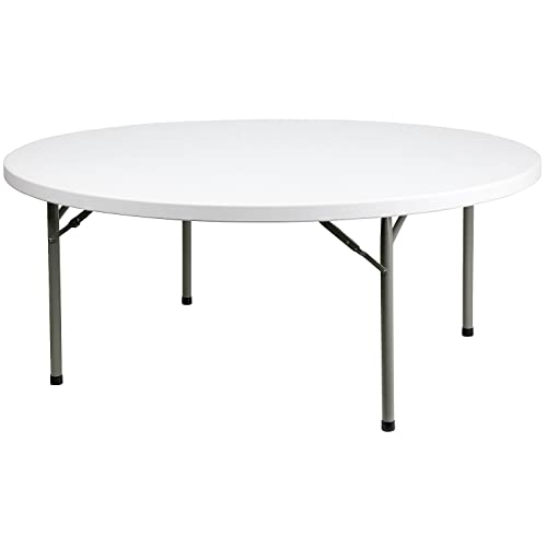 Flash Furniture 6-Foot Round Granite White Plastic Folding Table Flash Furniture 6-Foot Round Granite White Plastic Folding Table
