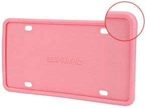 Silicone License Plate Frame with Mounting Accessories, 2 Pack SUPRAPID Universal Car Plate Holders Covers, Rust-Proof, Rattle-Proof, Weather-Proof, Crack-Proof, High Temperature Resistance (Pink)