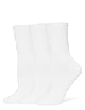 HUE Women's Bobby Sock Causal Crew 3 Pair Pack, White, One Size