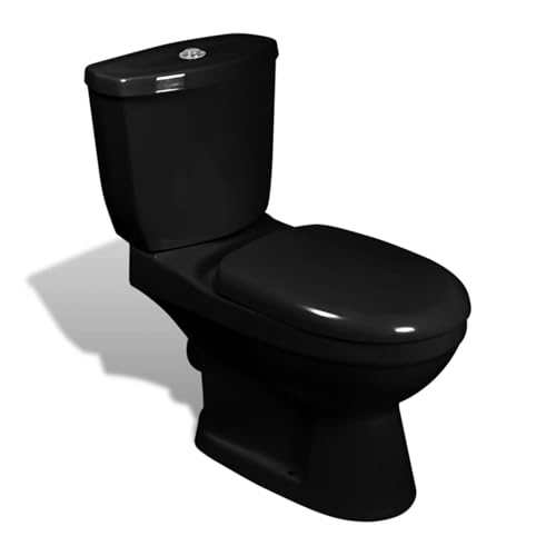 ShGaxin Toilette mit Spülkasten Schwarz – Bild 3