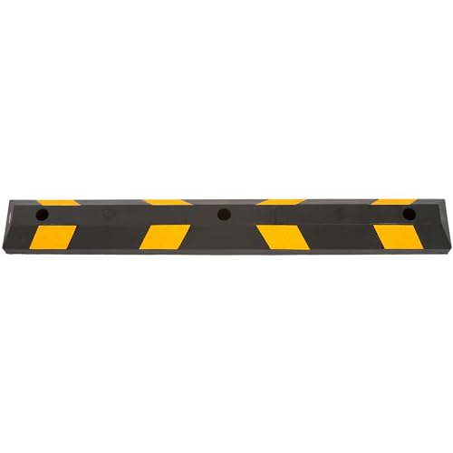 image for Guardian 4' Rubber Parking Curb with Mounting Holes Hi-Vis Yellow UV-R