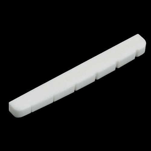 Muertenze 6 String Electric Guitar Bone Nut, 42mm Bone Slotted Electric Guitar Nut Flat Bottom for LP Style Electric Guitar Folk Acoustic Guitar White.(Nut: 43 x 5.16 x 3.5mm, 1 Pieces)