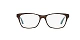 Vogue Eyewear Women's VO2714 Square Prescription Eyeglass Frames, Striped Brown/Azure/Demo Lens, 52 mm