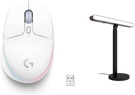 Logitech G Logitech G705 Wireless Gaming Mouse, Customizable LIGHTSYNC RGB Lighting, Lightspeed + Litra Beam LX Premium Dual-Sided RGB LED Streaming Key Light