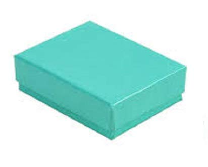 50 Pack Cotton Filled Teal Blue Robin's Egg Color Jewelry Gift Boxes Jewelry Pendant Earring Necklace Bracelet Box Packaging 2 1/8