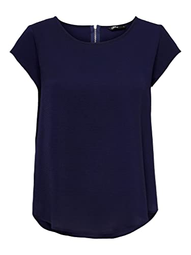 ONLY Damen Onlvic S/S Solid Top Noos Ptm T Shirt, Evening Blue, 40 EU