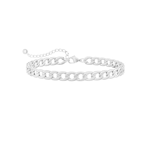 Image of Gold Ankle Bracelets for Women Waterproof - Dainty Gold Anklets Trendy Layered 14K Gold /Silver Plated Stackable Chunky Cuban Link Chian Anklet Bracelet Set for Women Non Tarnish Beach Jewelry Gift