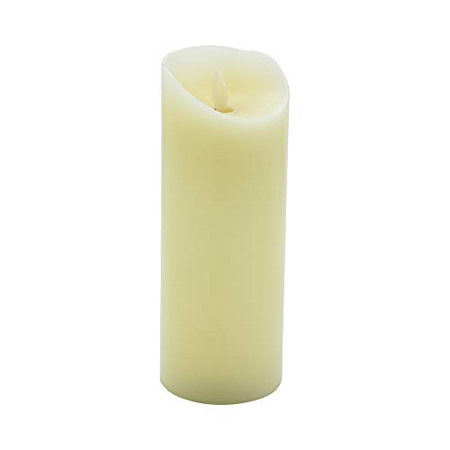 Image of Restaurantware-3 x 8 Inch Flameless Pillar Candle, 1 Programable LED Pillar Candle - Dancing Flame, For Home, Weddings, And Parties, Ivory Real Wax Battery Pillar Candle, Remote Sold Separately,