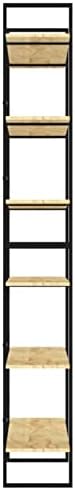 Susany High Cabinet with Shelves Wooden High Cabinet Bookcase Storage Rack Industrial Open Book Cabinet Storage and Display Shelf Standcase for Corner, Living Room, Office 100x30x210cm Solid Pine Wood