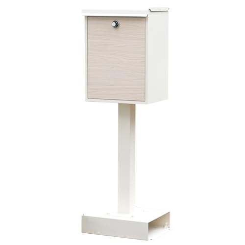 ガーデンマスター(Gardenmaster) 郵便ポスト 置き型 屋外 防水 スタンド型 郵便受け 幅35.5×奥行24×高さ99cm YTX0055-1 ホワイト/木目調