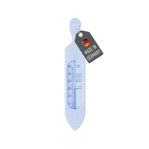 Lantelme Badethermometer Farbe Hellblau | Temperaturanzeige mit Richtangaben | Analog Bade Thermometer für Zuverlässige Wassertemperaturanzeige in Badewanne Badewasser (Hellblau)