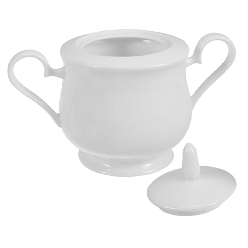 Unomor Ceramic Sugar Bowl Set Lid Porcelain Jar Airtight Storage Kitchen Accessory