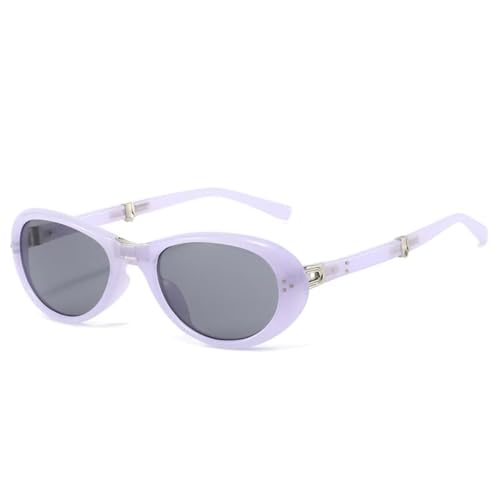 Lunettes de soleil ovales femme UV400 : finis les éblouissements avec style et rivets