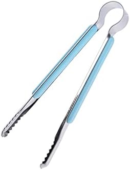 Cooking Tongs Stainless Steel Kitchen Tongs Small Barbecue Grill Cooking Tongs BBQ Meat Salad Food Tongs Clamp Ice Tongs (Orange)