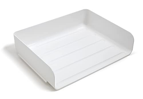 Staples TRU RED 24380797 Side Load Stackable Plastic Letter Tray, White