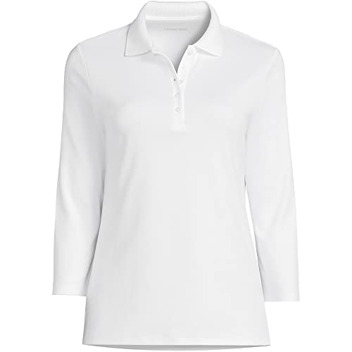Lands' End Women's 3/4 Sleeve American-Grown Supima Cotton Polo Shirt3