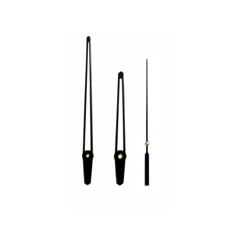Image of Black Metal Clock Hands Replacement Set - Modern Metallic Needles for DIY Wall Clock Making, Resin Art & Crafts (Set of 1)
