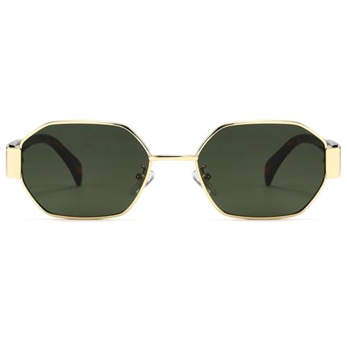 helena Vintage Small polygon Sunglasses Women Men Y2K Retro Trendy Square Metal Frame punk black Sun Glasses UV400