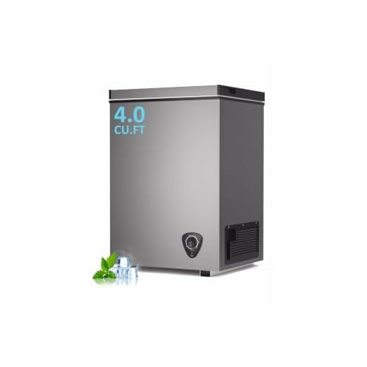 Small Deep Freezer with Removable Basket, 3.5 Cu.ft Chest Freezer Top Door Open, 7 Grade Temperature Control Ideal for Kitchen Apartment Office, Light grey