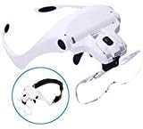 Magnifying Glasses - ANDSTON Head Mount Magnifier with Light, 2 LED Professional Jewelry Magnifying Glass Light Bracket and Headband are Interchangeable