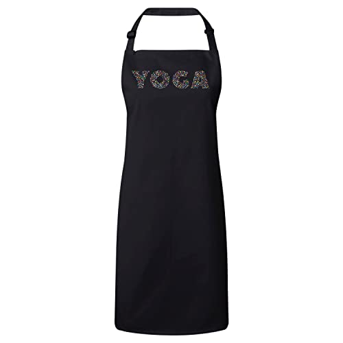 Tablier yoga premium noir anti-taches pour cuisine et méditation zen