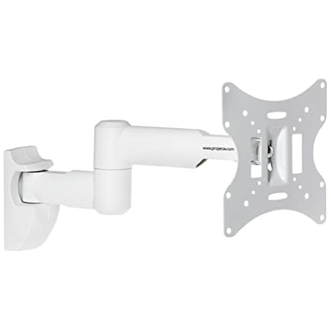 ProperAV Swing Arm Tilt & Swivel 23 - 43" up to 30kg TV Bracket - White Cover