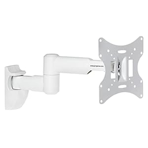 ProperAV Dual Pivot Swing Arm TV Wall Bracket 23" 24" 28" 32" 37" 40" 42" 43" 46" Tilt 20° VESA Max 200x200 White