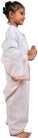 BookMyCostume Tri Colored Tricolor Saari Independence Day Indian Patriotic Girls Fancy Dress Costume 2-3 years