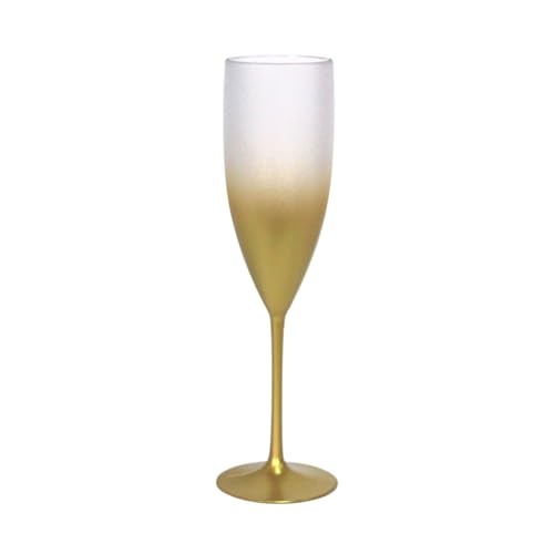 10 Taças Champanhe Acrílico Degrade 160ml Natal Festas Drink Cor:Dourado
