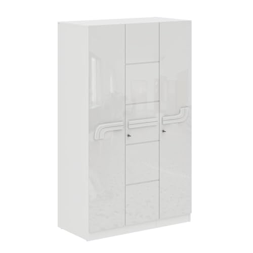Image of Wakefit Wardrobe for Bedroom | 1 Yr Warranty | Cupboard for Bedroom, Almirah, Wooden Wardrobe, Multi-Shelves Storage with Drawer & Hanger, Density:680-750 kg /m, Free Installation (Tafetta- FW)