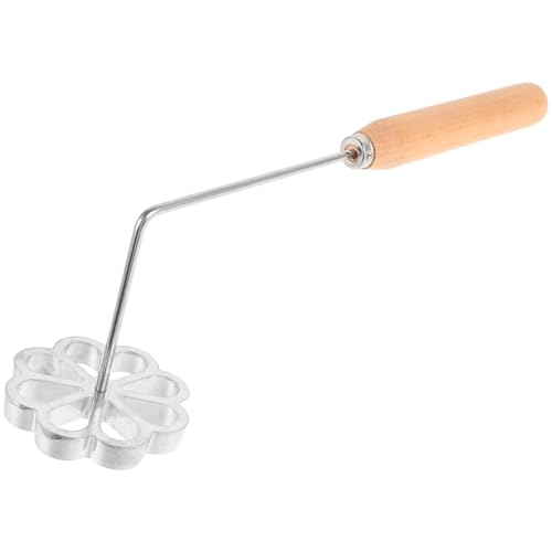 CIYODO Molde de Aluminio Antiadherente para Freír Masa con Mango Molde Redondo Ligero y Portátil para Cocina y Restaurantes Utensilio Práctico para Fritura de Aperitivos y Repostería