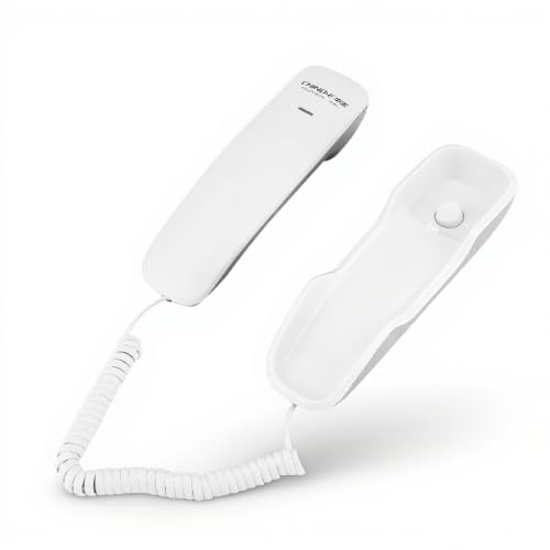 Teléfono con cable para pared con reducción de ruido blanco miniatura 1