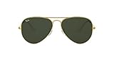 Ray-Ban RB3025 Classic Aviator Sunglasses, Gold Brown/G-15 Green, 55 mm