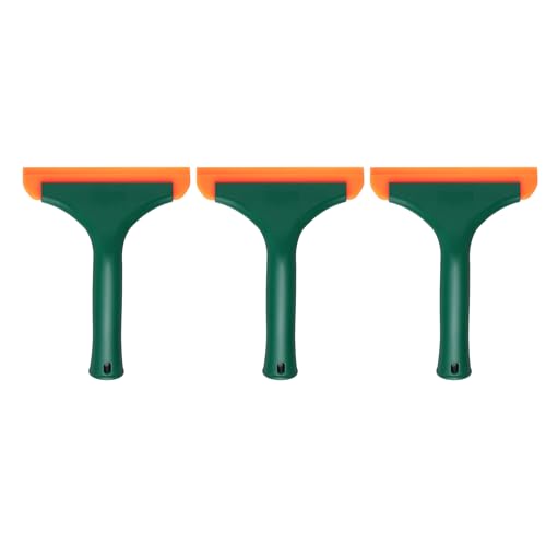 Image of HARFINGTON 3pcs Squeegee 6 Inch Length Auto Water Blade Shower Squeegee with Non-Slip Handle for Windshield Window Cleaner Glass Door, Deep Green