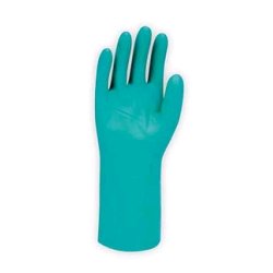 Honeywell Nitri-Guard - Nitrile Gloves - Green - 11 mil (0.28mm) - 13'' (33cm) - unflocked - Sizes: 7/S, 8/M, 9/L, 10/XL, 11/XXL - 12 Pairs per Bag, 12 Bags per case. LA102G/7