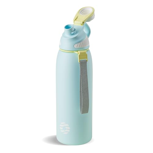 Image of Fjbottle 32oz Stainless Steel Insulated Water Bottle No Straw Spout Lid | Leakproof Keeps Cold 24H, Double Wall Vacuum Insulated, BPA Free, Easy to Clean Sports Water Bottle for Gym Hiking & Outdoor