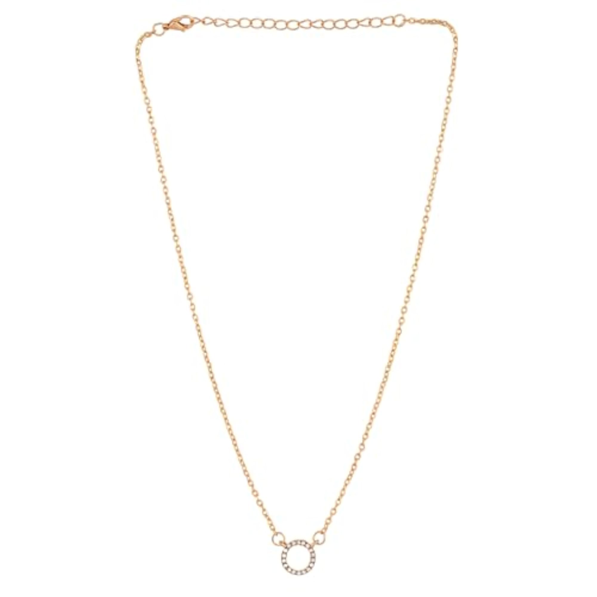 Serenity Circle Charm Necklace Plated
