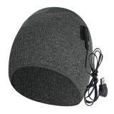 S28esong Heated Hat,Men Women Winter Solid Skiing KnitRechargeable Electric Warm Heated Hat, Heated Beanie Hat,Winter Heated Fleece Cap (Grey)