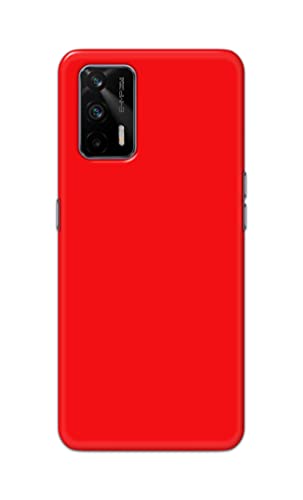 Image of Printed Hard Back Cover Case for Realme GT 5G Back Cover (Plain Red) -1803