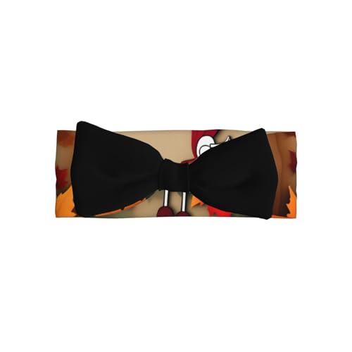 Baby Bow Headband Happy Thanksgiving Decor Turkey With Maple Leaves Printing Soft, Skin-Friendly For Newborns 0-6 Months, For Baby Girls