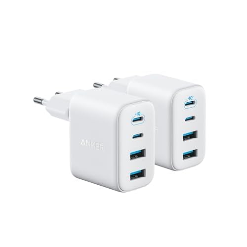 Anker Zolo 50W USB C Ladegerät(Doppelpack), 4-Port Netzteil mit 2 USB-C und 2 USB-A, Kompaktes Schnellladegerät Für iPhone 17 Pro Max/16/15/14/13-Serie, iPad, Pixel, Galaxy, MacBook (ohne Ka