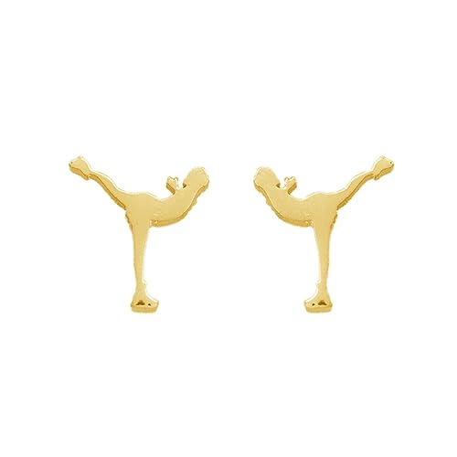 Cute Ice Skating Sport Tiny Stud Earrings Stainless Steel Figure Cartilage Small Studs Earring Minimalist Jewelry Gifts for Women Girls BBF, Stainless Steel, No Gemstone