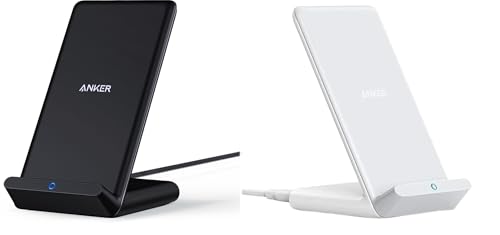 Chargeur induction iPhone Anker PowerWave Stand 10W Pack de 2 Noir et Blanc pour bureau