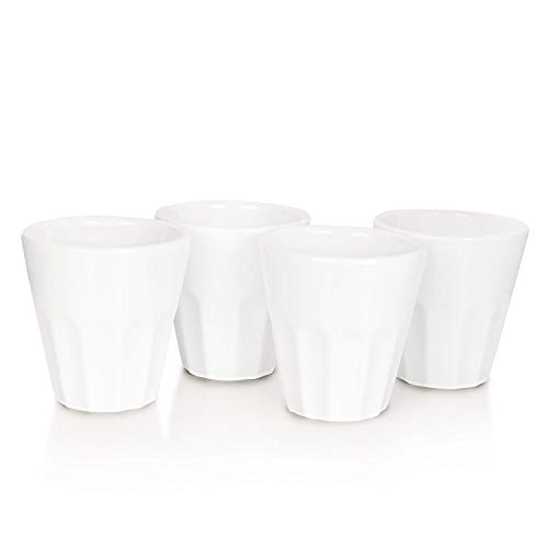 Mahlwerck Porzellan Espressotassen, Espressobecher French Style, Weiss, 100ml, 4er Set … Cover