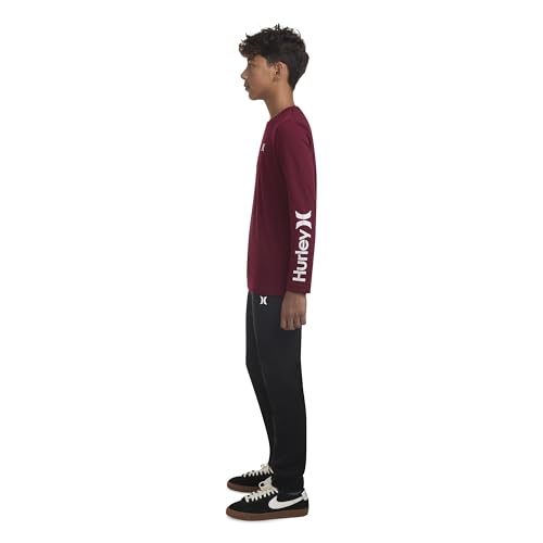 Image of Hurley boys Long Sleeve Soft Basic Cloud Slub T-shirt and Shorts 2-piece Outfit Set
